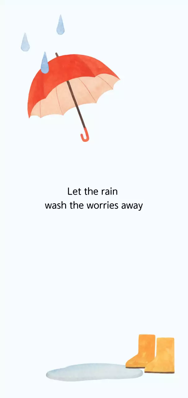 하늘색 심플 비오는 날의 기분