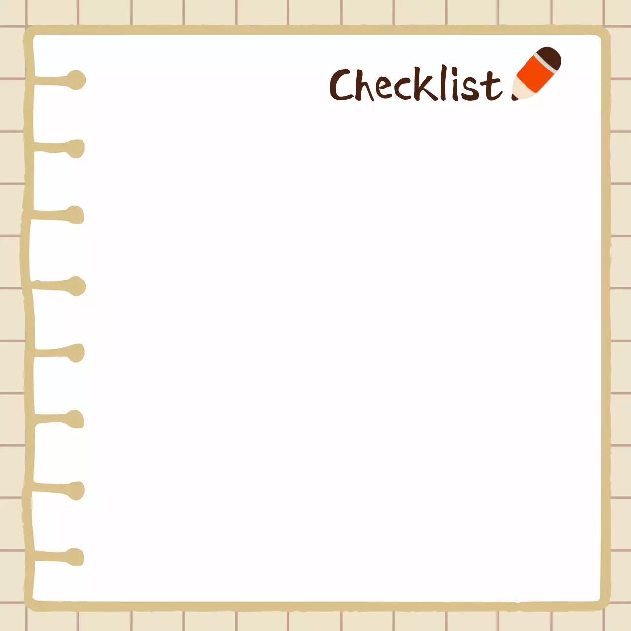 베이지 심플 체크 리스트 미니 노트