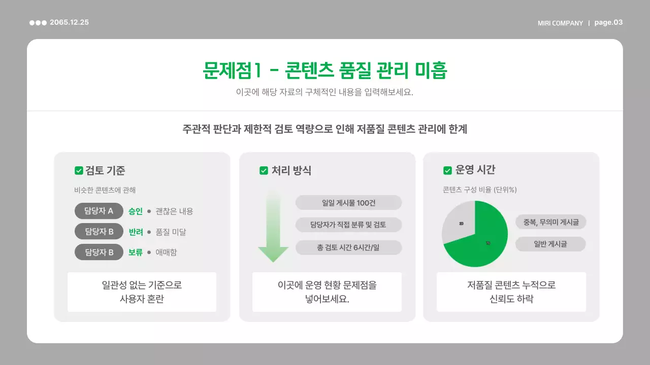 초록 미니멀 정책 보고서 분석