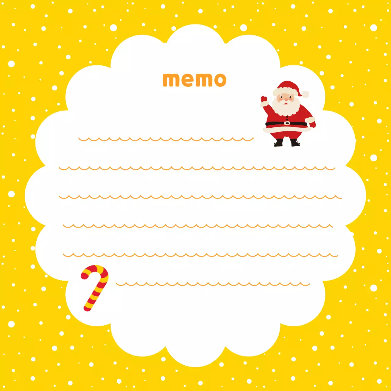 노랑 아기자기한 크리스마스 산타 노트