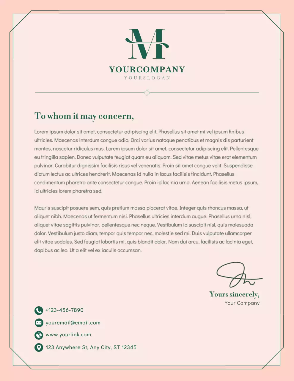 Beige Elegant Business Letterhead