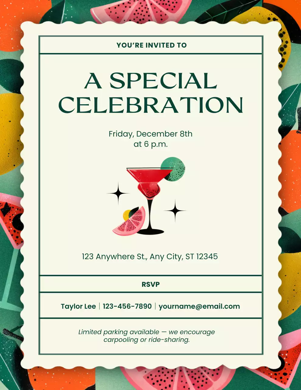 Colorful Retro Celebration Invitation