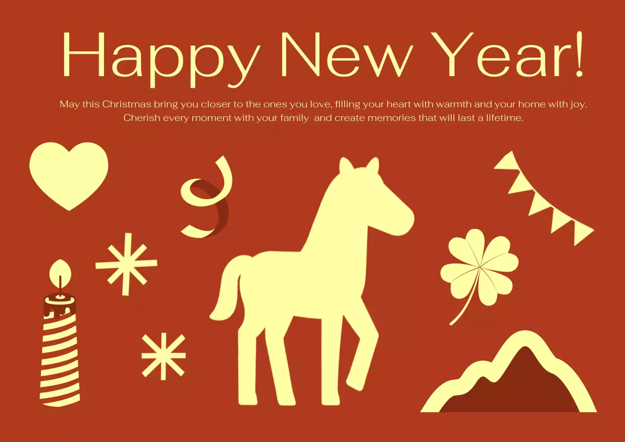 빨강 심플 새해 축제