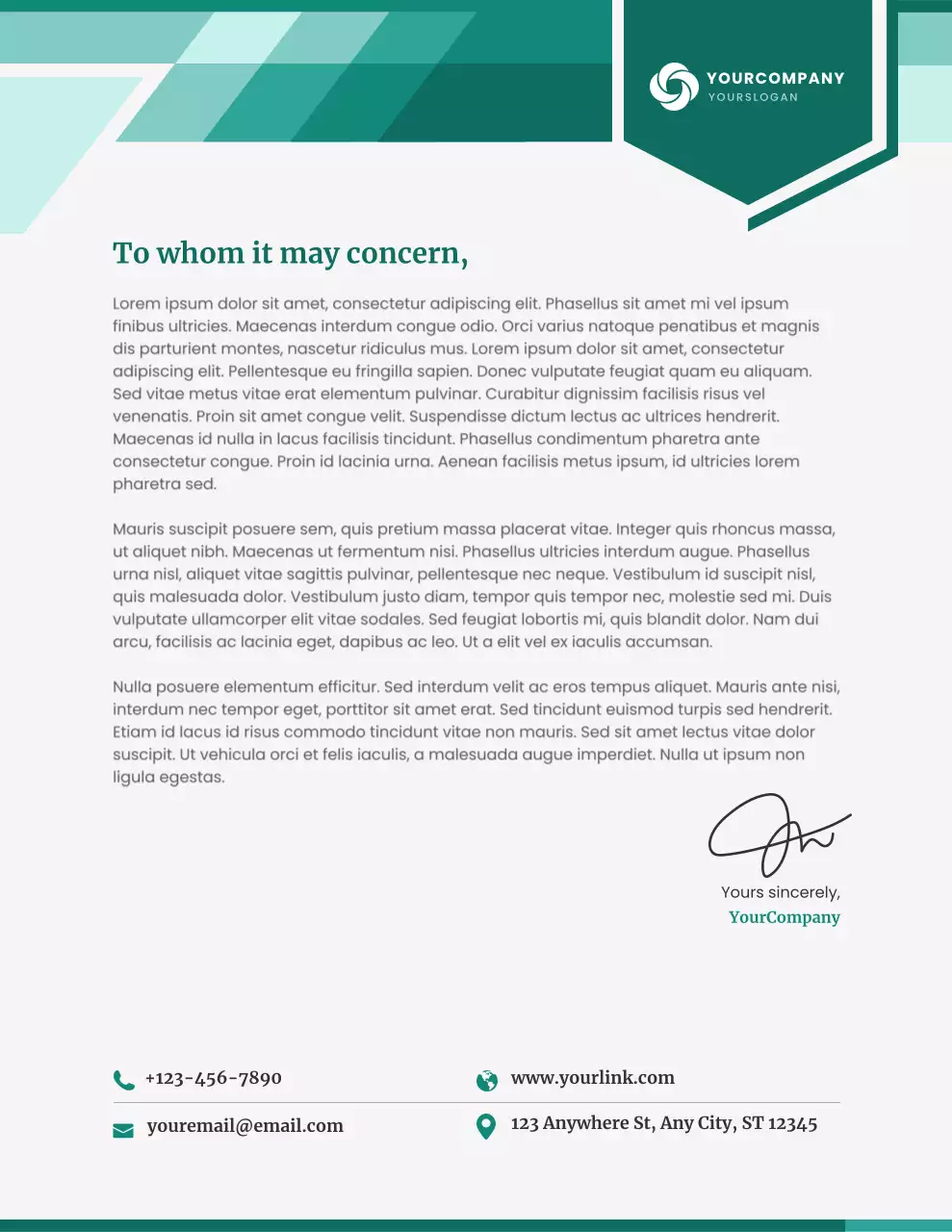 Green Professional Business Letterhead