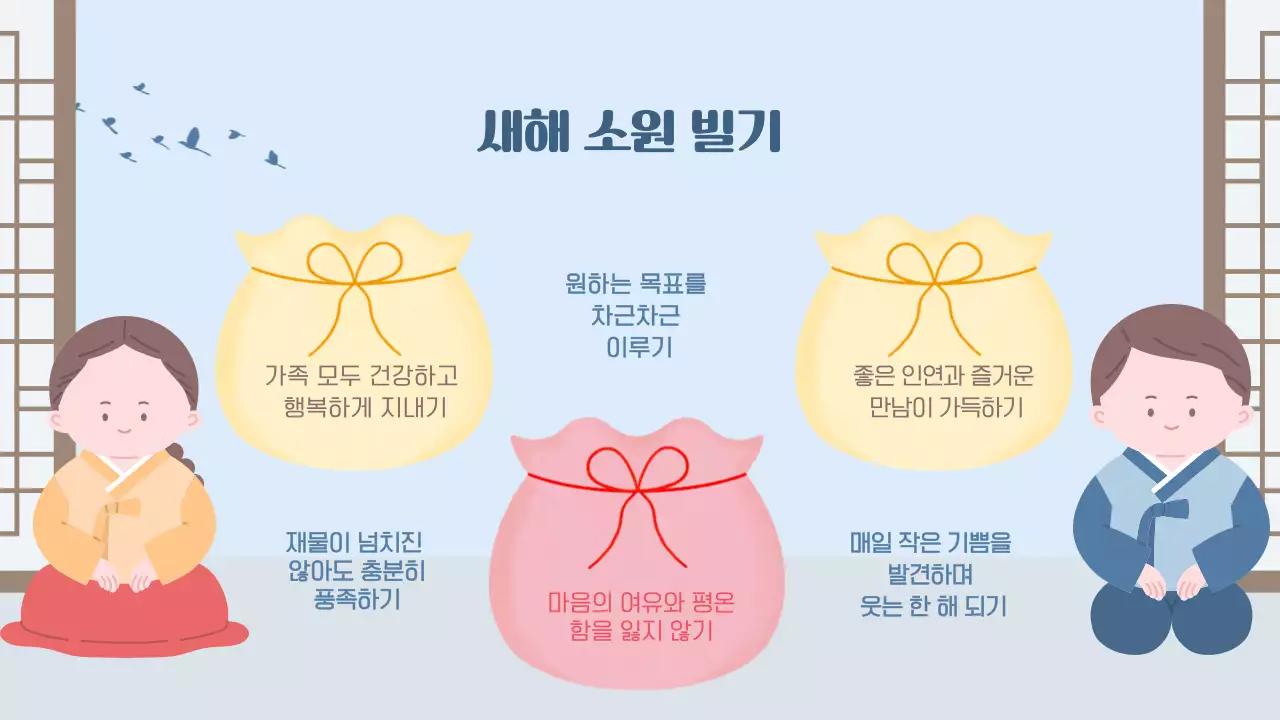 하늘색 전통 설날 교육 자료