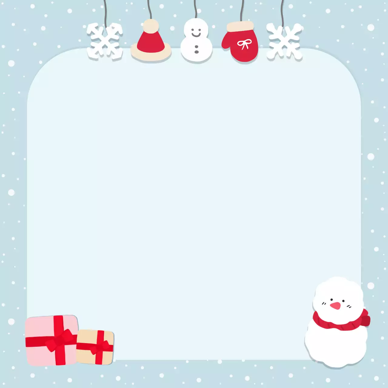 블루 아기자기한 겨울 일러스트 미니 노트