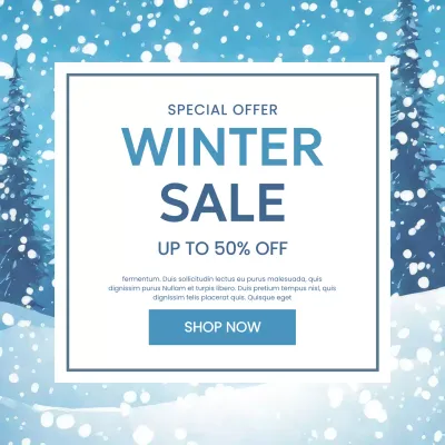 블루 모던 겨울 프로모션