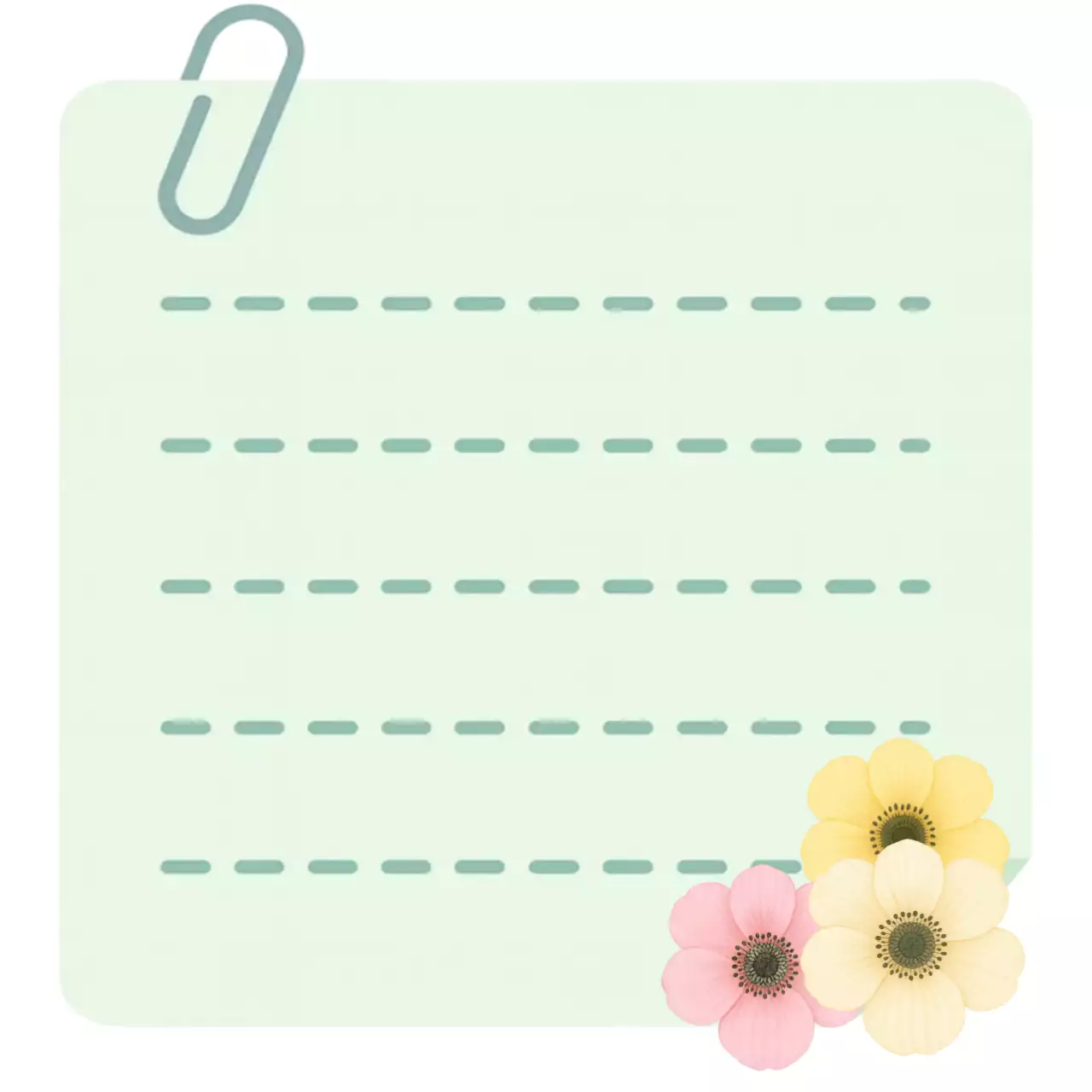 민트 아기자기한 아네모네 노트