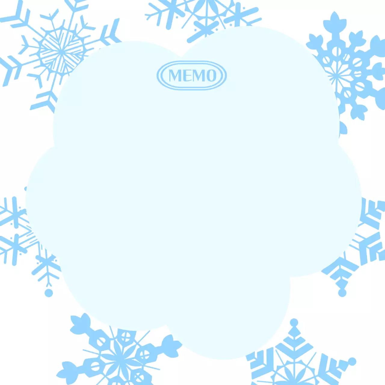 하늘색 심플 겨울 눈송이 문구