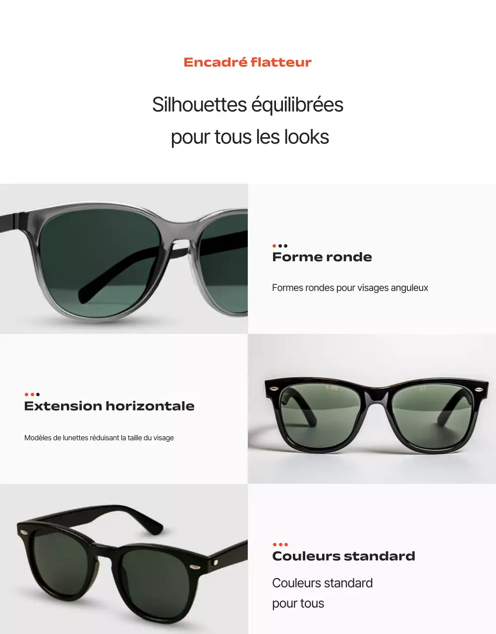 Publicité pour des lunettes modernes grises