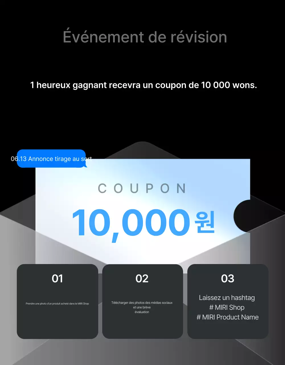 Faites la promotion des revues, des événements photo et des pages de revues dans un centre commercial branché en gris et bleu clair.