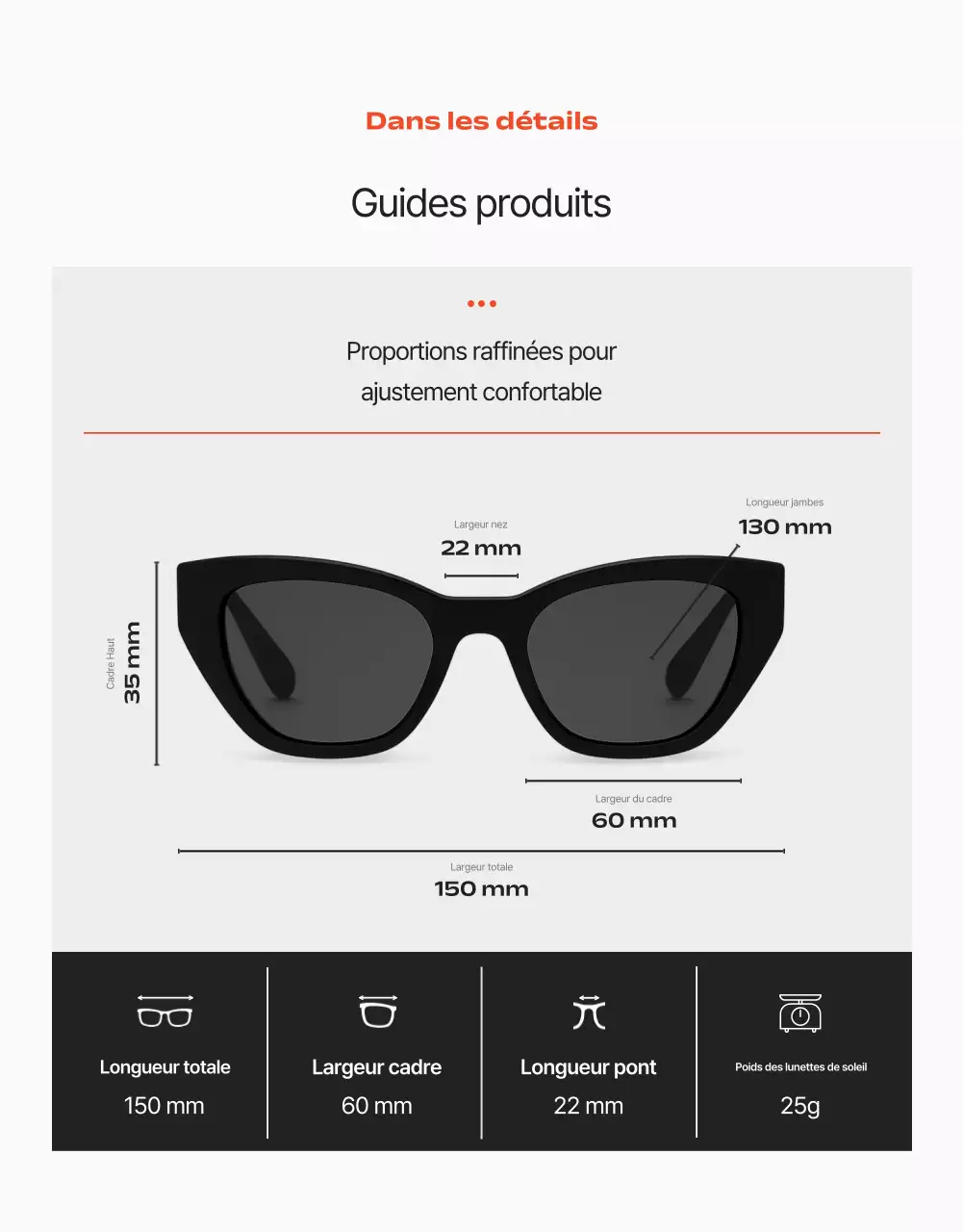 Publicité pour des lunettes modernes grises