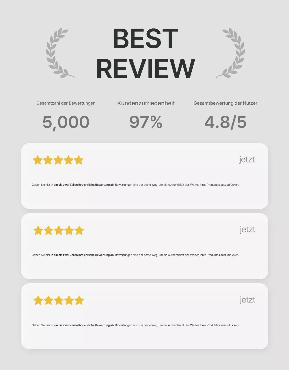 Bewerben Sie Rezensionen und Foto-Events sowie Rezensionsseiten in einem trendigen Mode-Einkaufszentrum in Grau und Hellblau.