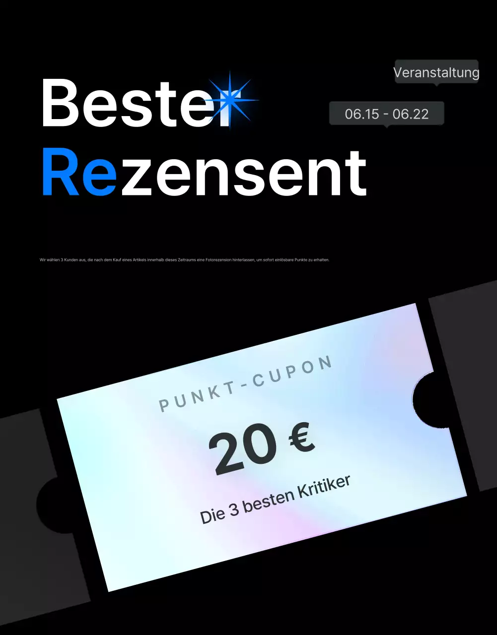 Bewerben Sie Rezensionen und Foto-Events sowie Rezensionsseiten in einem trendigen Mode-Einkaufszentrum in Grau und Hellblau.