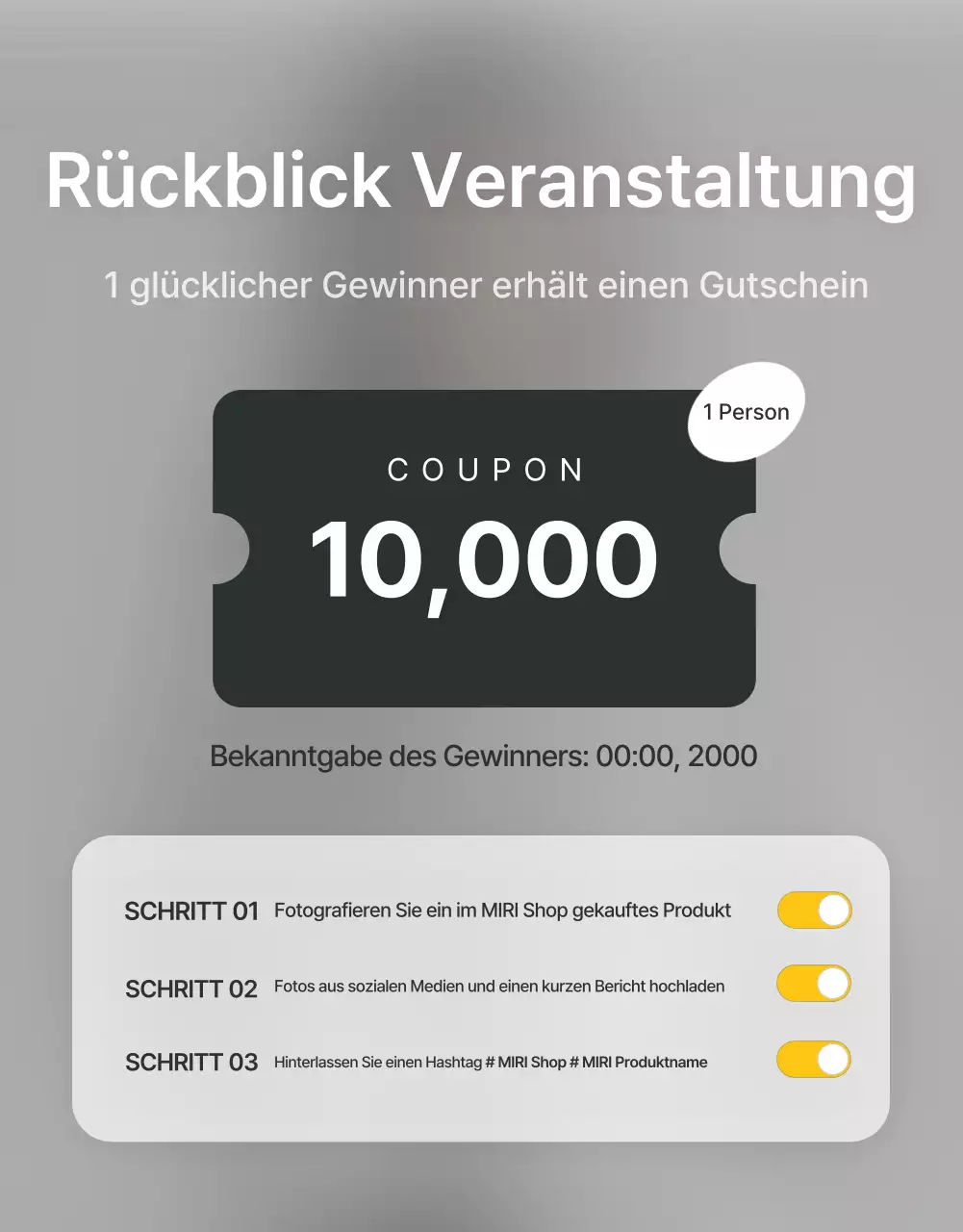 Bewerben Sie Rezensionen und Foto-Events sowie Rezensionsseiten in einem trendigen Mode-Einkaufszentrum in Grau und Hellblau.