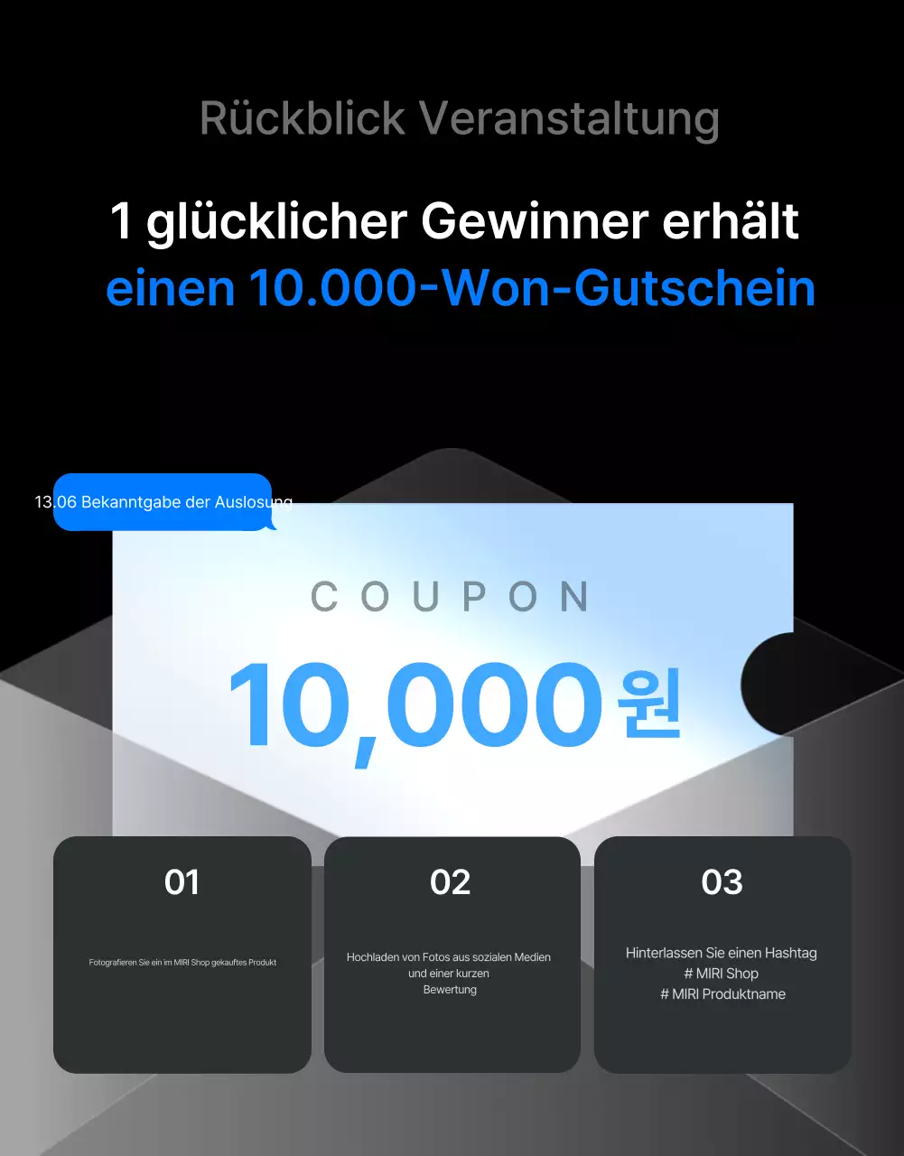 Bewerben Sie Rezensionen und Foto-Events sowie Rezensionsseiten in einem trendigen Mode-Einkaufszentrum in Grau und Hellblau.