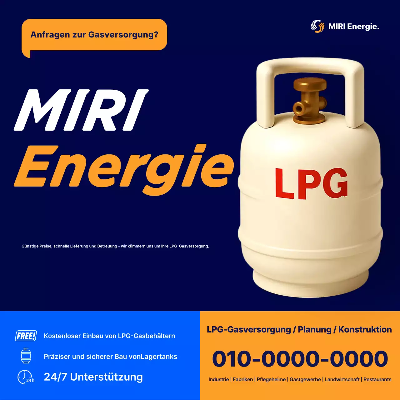 Werbung für moderne blaue Energie
