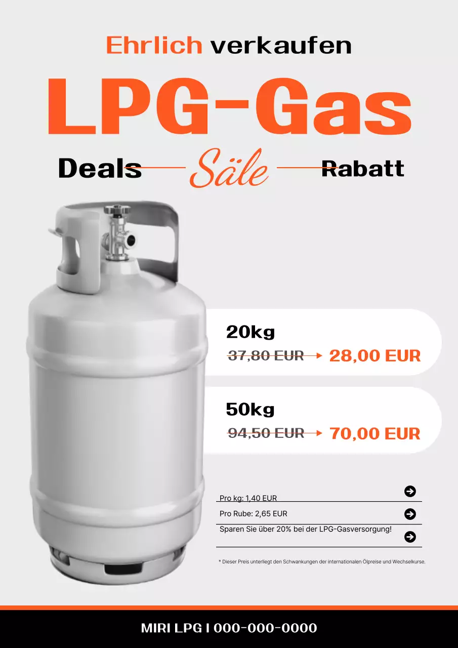 Rabattaktion für graues Basis-LPG-Gas