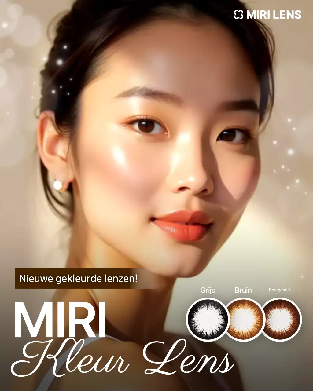 Beige stijlvolle lens advertentie