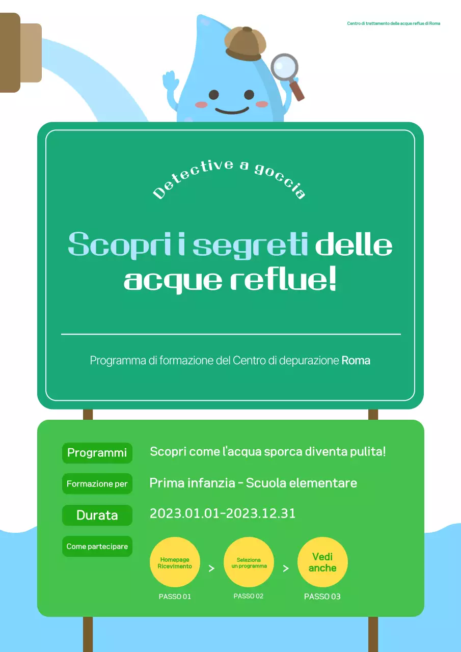 Una guida all'esperienza dell'impianto di trattamento delle acque reflue bianco e verde