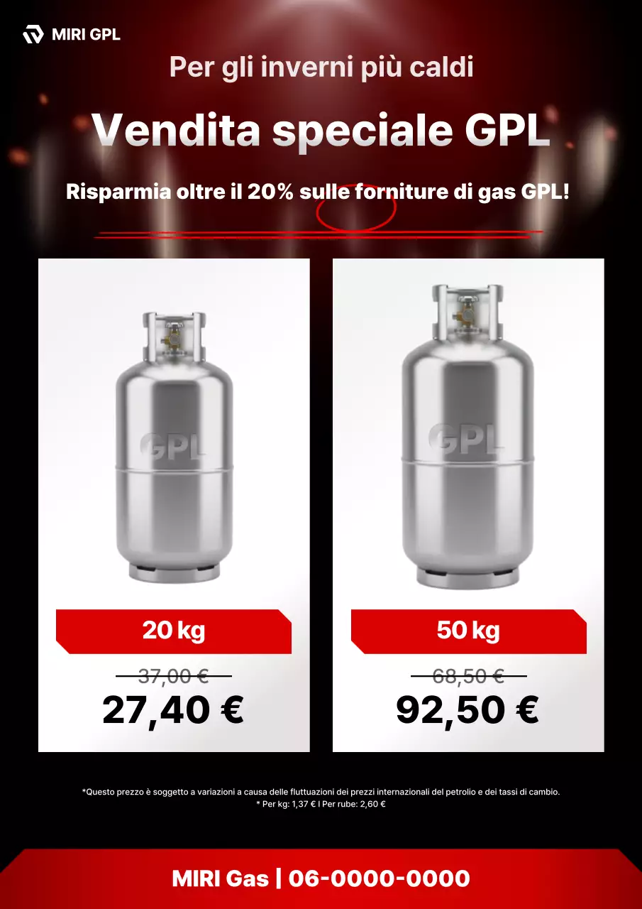 Pubblicità sconto Red Modern Gas