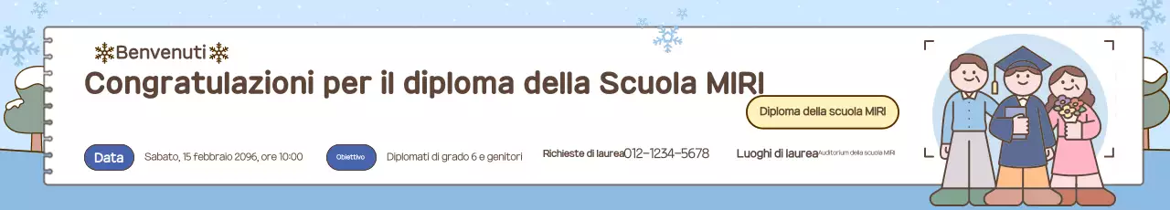Guida alla cerimonia di laurea carina color azzurro cielo