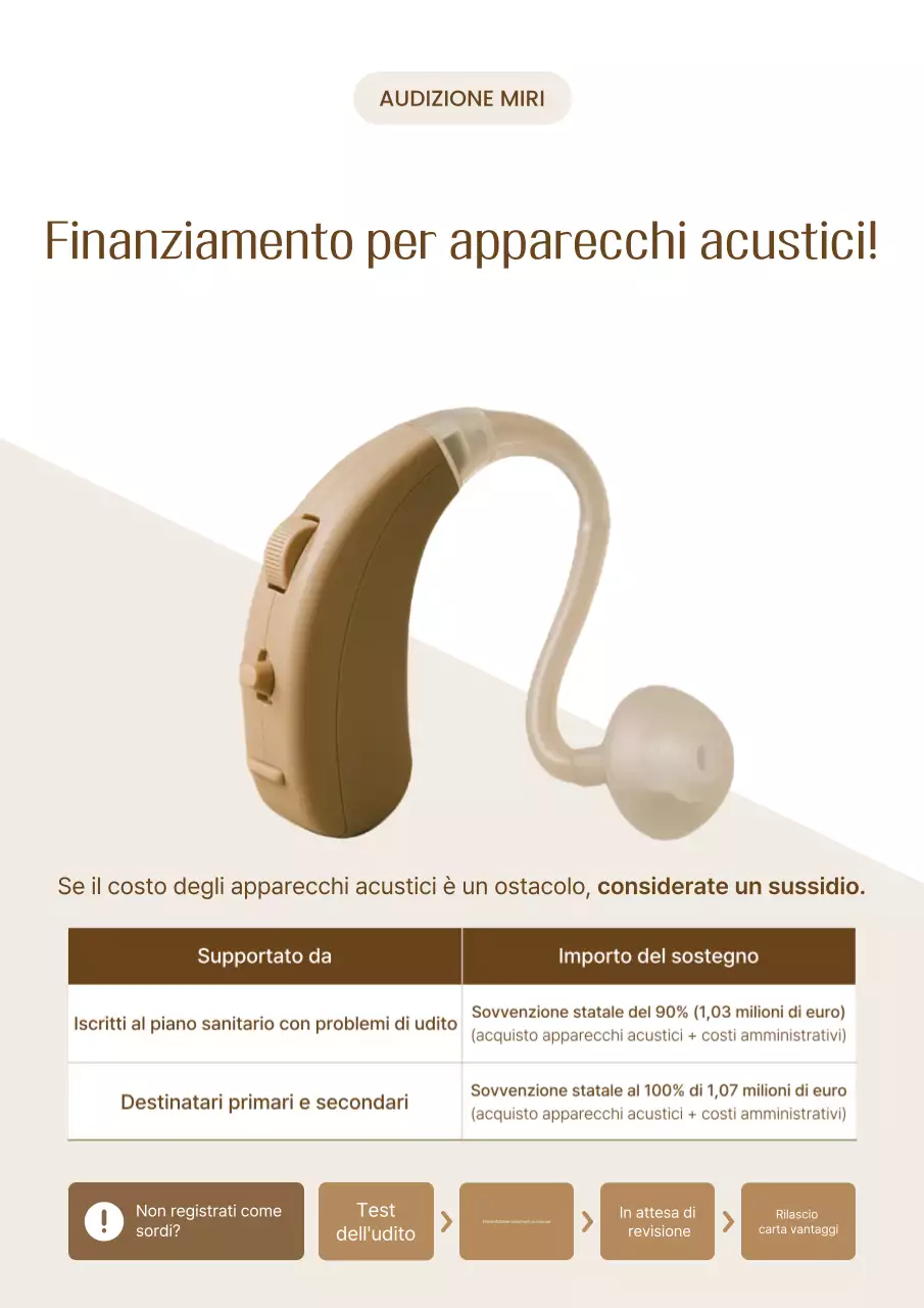 Pubblicità di apparecchi acustici semplici beige