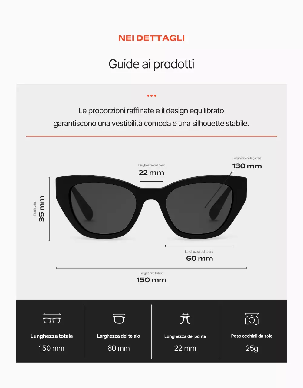 Pubblicità di occhiali moderni grigi