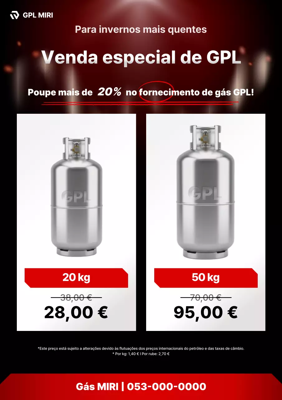 Anúncio de desconto da Red Modern Gas