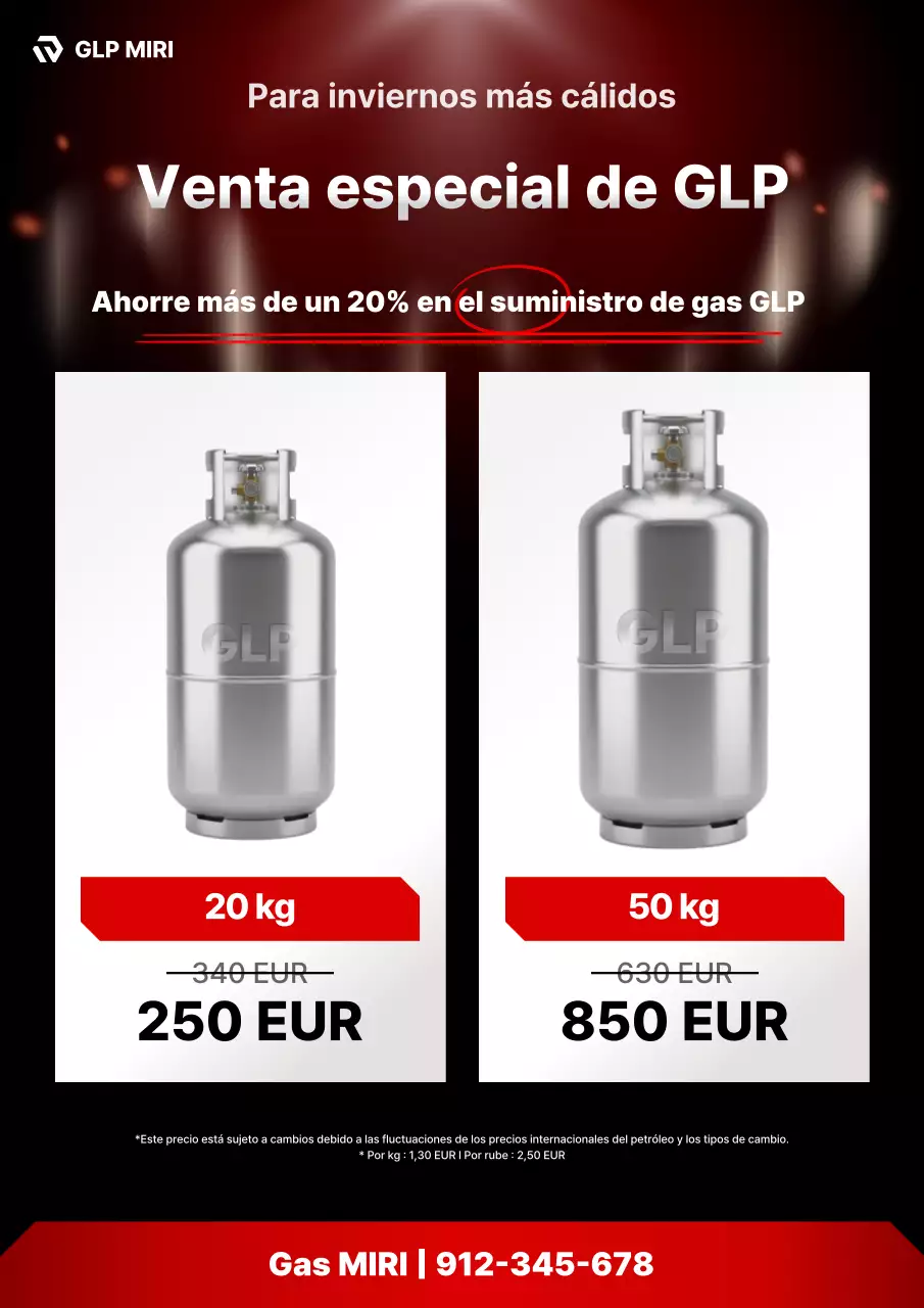 Anuncio de descuento de gasolina Red Modern