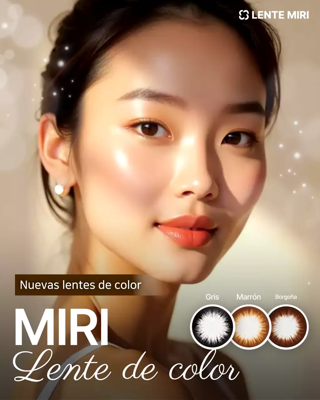 Anuncio de lentes elegantes de color beige