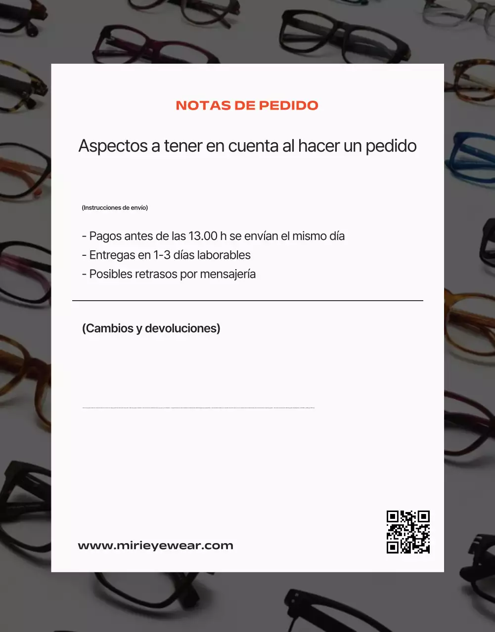 Anuncio de gafas modernas grises