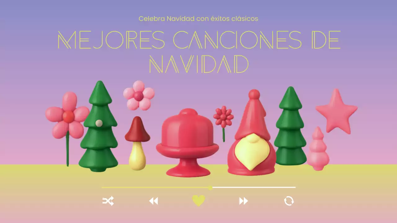 Lista de reproducción navideña retro colorida