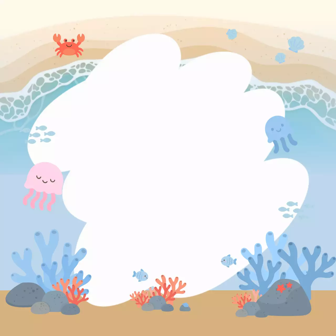 하늘색 아기자기한 바다