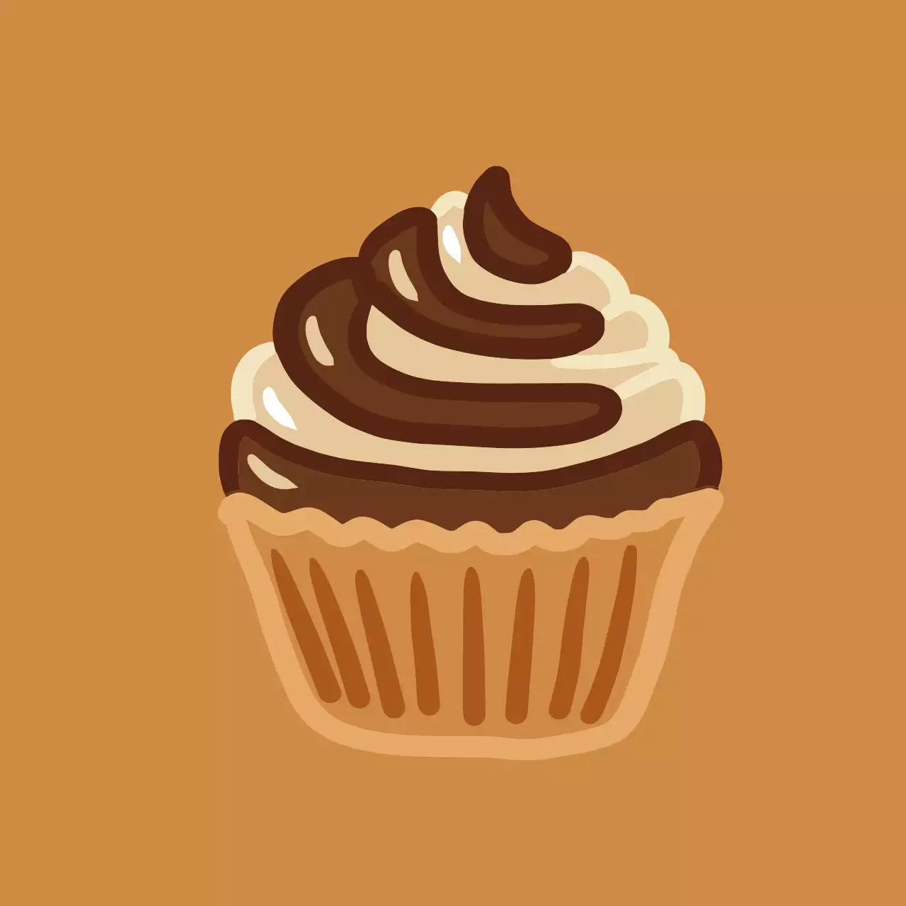 갈색 심플 컵케이크 포스터