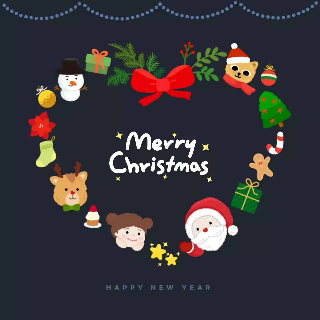 검정과 빨강의 아기자기한 크리스마스 아이콘