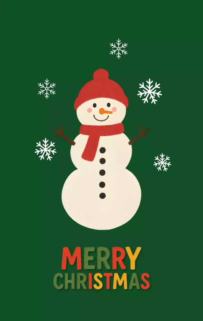 초록 아기자기한 크리스마스 엽서