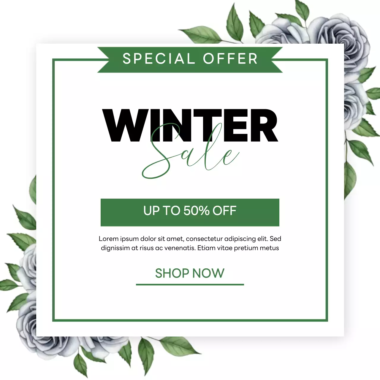 Green modern winter promotion