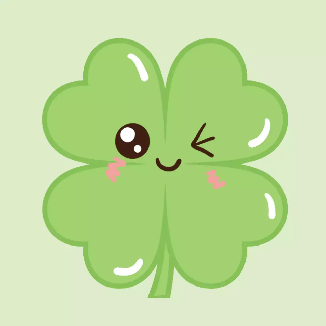 연두 아기자기한 행운 스티커