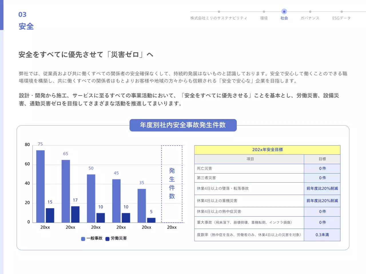 青 シンプル レポート ドキュメント