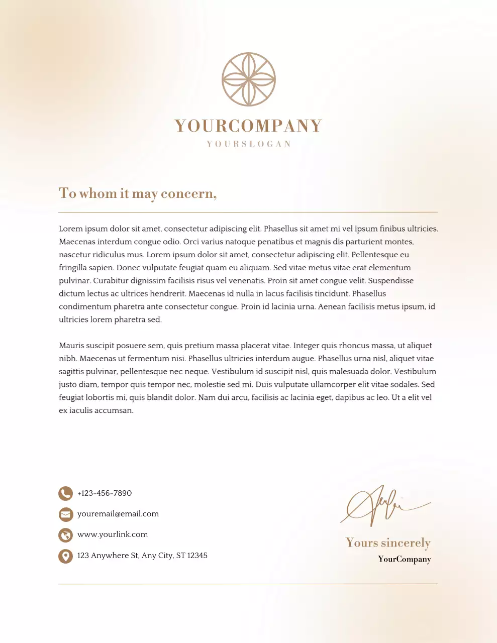 Beige Professional Business Letterhead