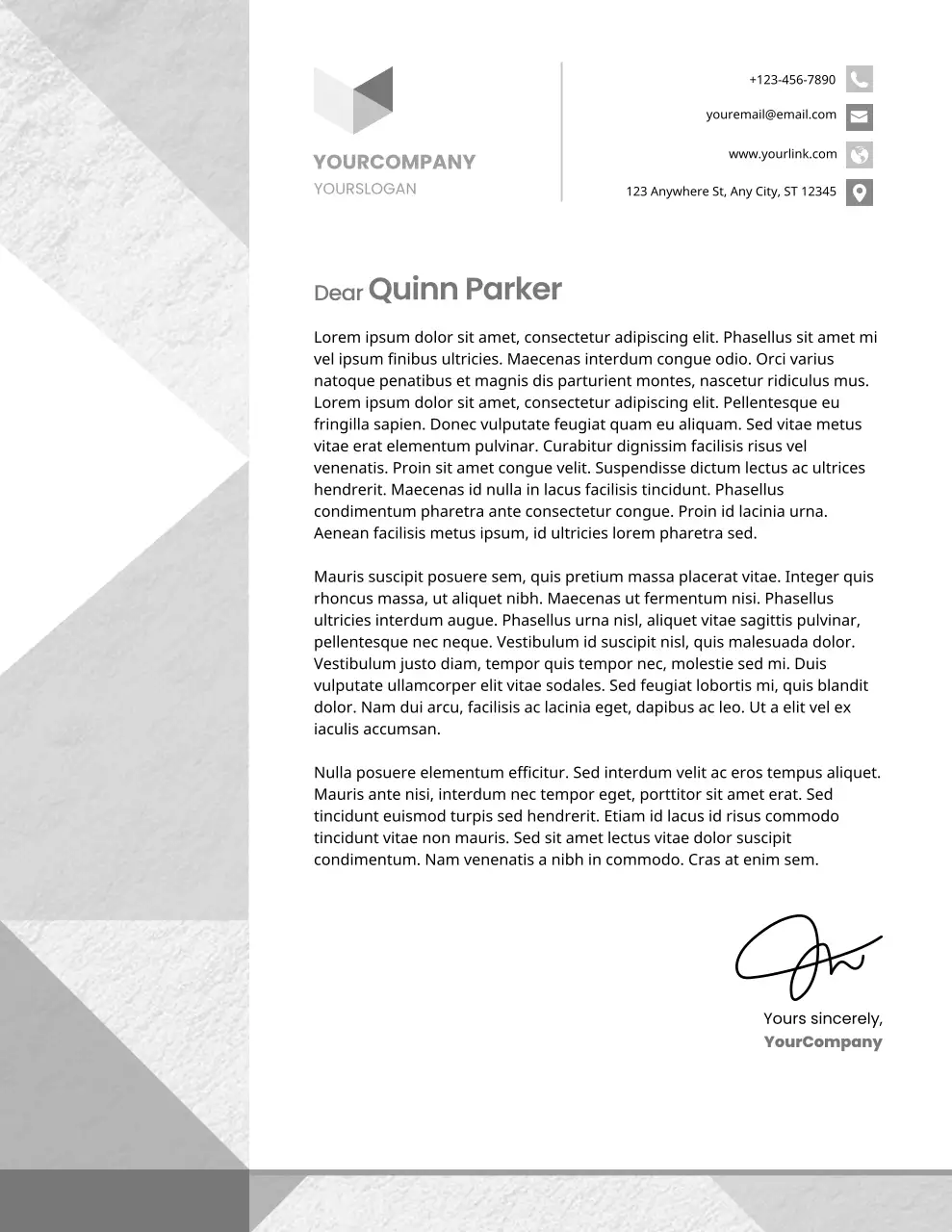 회색 모던 비즈니스 레터헤드