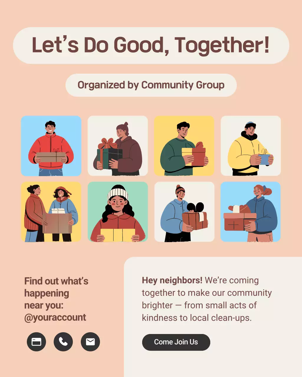 Beige Modern Community Invitation Instagram Post