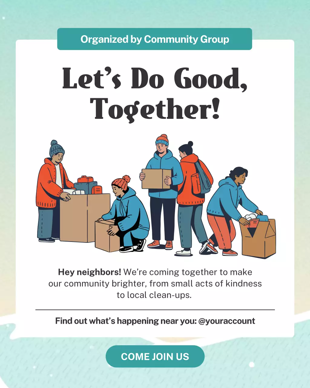 Blue Modern Community Invitation Instagram Post