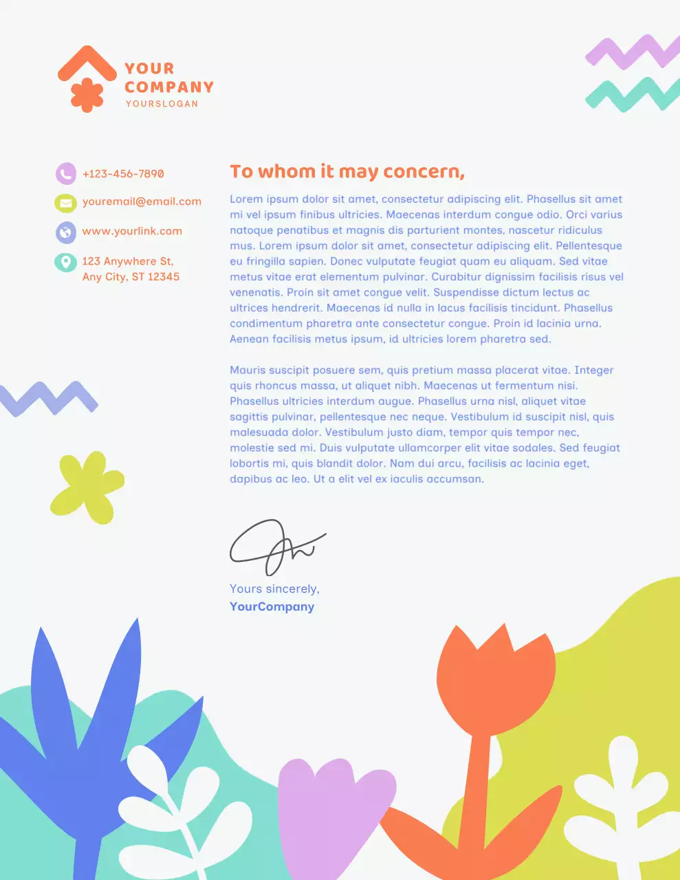 Colorful Modern Business Letterhead