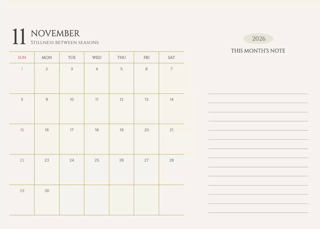 노랑 심플 캘린더 안내