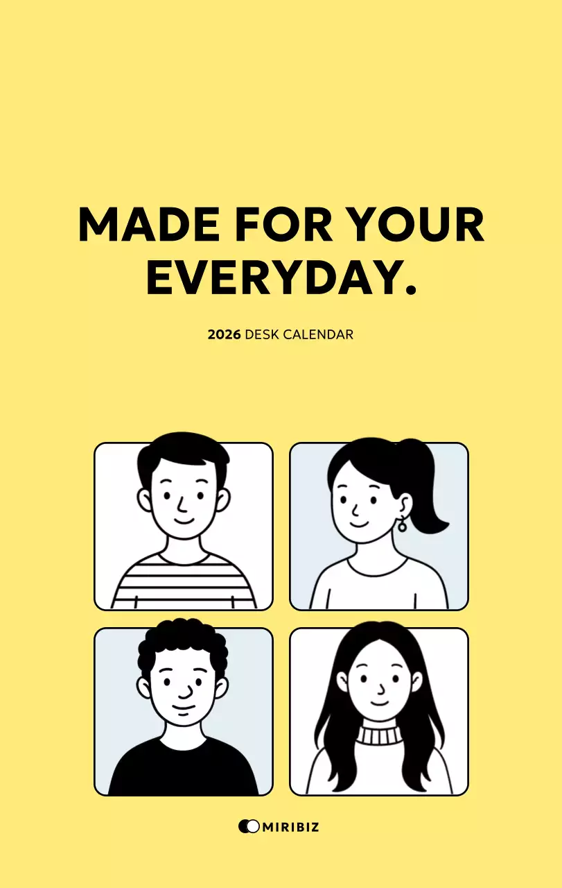 노랑 심플 캘린더 달력