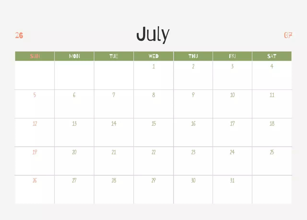 연두 미니멀 요가 캘린더