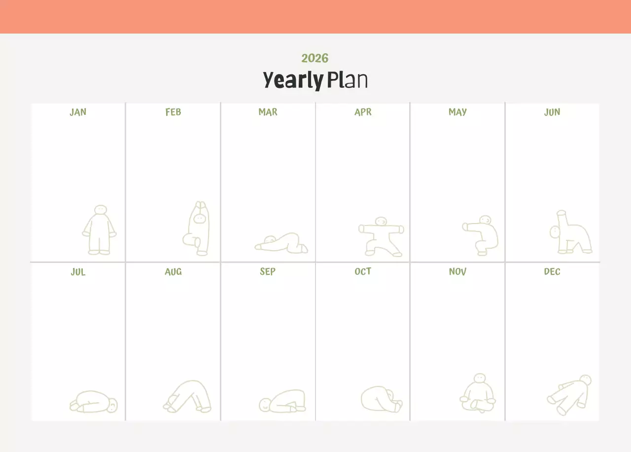 연두 미니멀 요가 캘린더