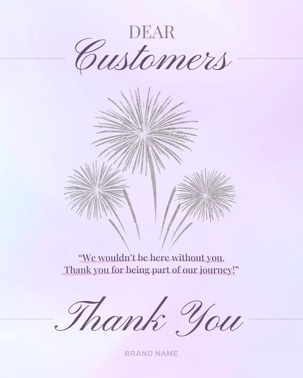 Rainbow Elegant Customer Appreciation Card Instagram Post